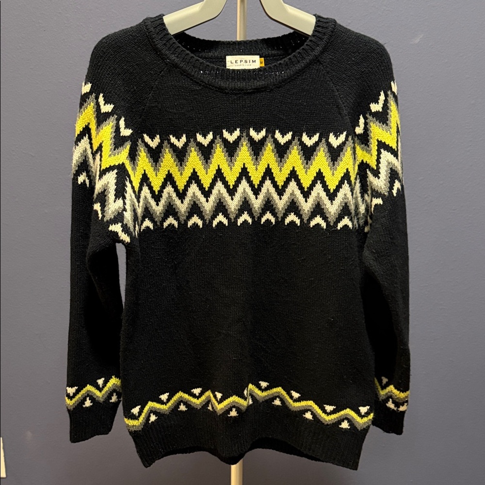 Black and Yellow Zigzag Sweater